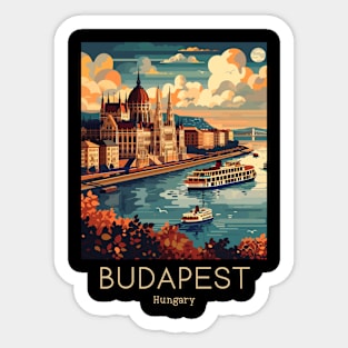 A Vintage Travel Illustration of Budapest - Hungary Sticker